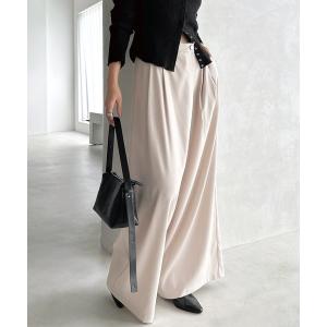 パンツ タックワイドラップパンツ レディース