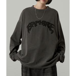 tシャツ 「Alfred Alex」ヴィンテージ加工ピグメントロゴパッチロンT メンズ レディース｜ZOZOTOWN Yahoo!店