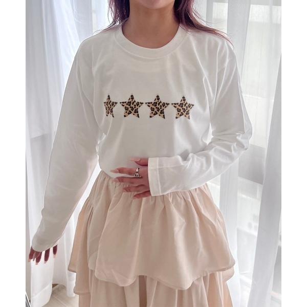 tシャツ スターレオパードロンT／長袖Tシャツ レディース