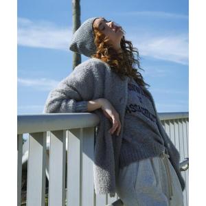 カーディガン ダブルフェイスバイカラーカーディガン レディース