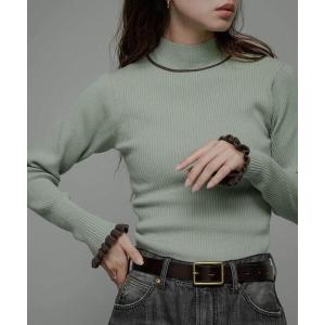 フリルハイネックニットセーター