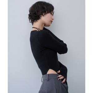 ニット セーター リブニットボディスーツ レディース
