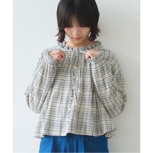 ブラウス シャツ ちぢみcheck ブラウス レディース