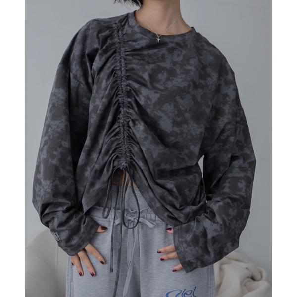 tシャツ タイダイ柄ドロストロングオーバートップス レディース