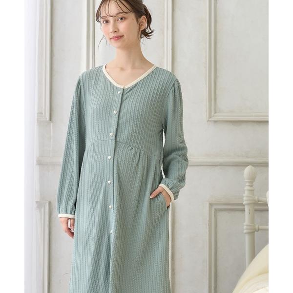 マタニティ ポコポコジャガードバイカラーネグリジェ/ワンピースパジャマ/ルームウェア（マタニティ/授...