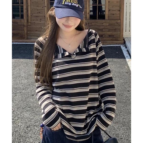 tシャツ 「新色追加入荷済」Off Shoulder Retro ボーダートップ レディース