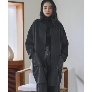 ELFRANK ノーカラーコート コート 「ウール90％＋アルパカ10％」ノー