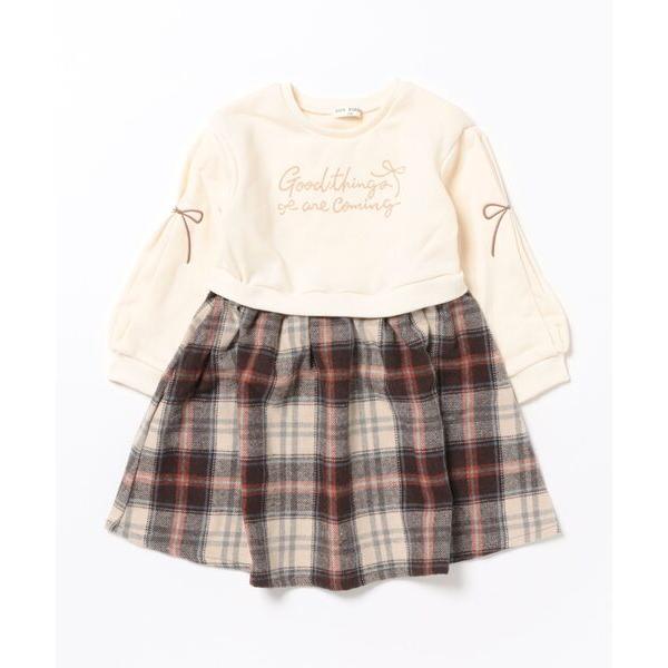 ワンピース 「あたたかい」爆温裏起毛チェックワンピース キッズ 子供服 女の子