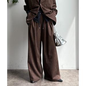 パンツ スウェードタックパンツ レディース
