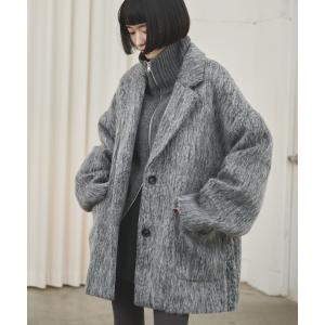 コート チェスターコート ミックスシャギーオーバーテーラードコート レディース