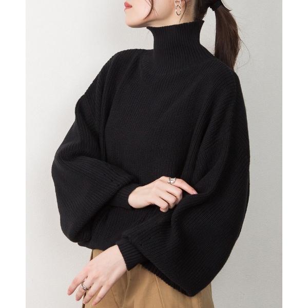ニット セーター タートルネックボリュームニット レディース
