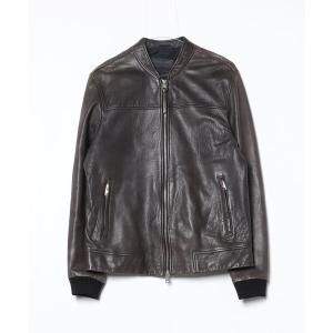 「ALLSAINTS」 レザーブルゾン M ブラック メンズ