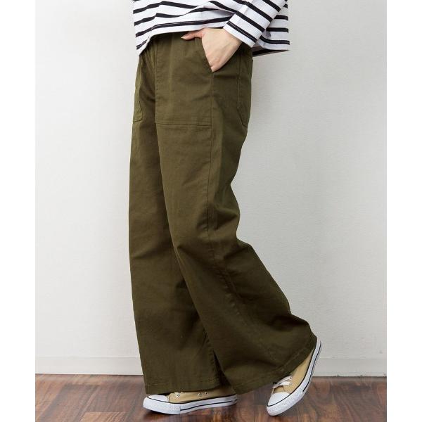 パンツ ウエストゴムストレッチツイルベイカーパンツ レディース