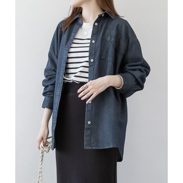 ブラウス シャツ オーバーサイズロングスリーブデニムシャツ レディース
