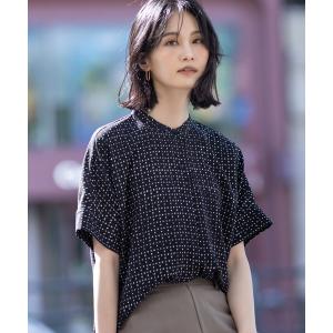 ブラウス シャツ アルコラージュプリントブラウス レディース