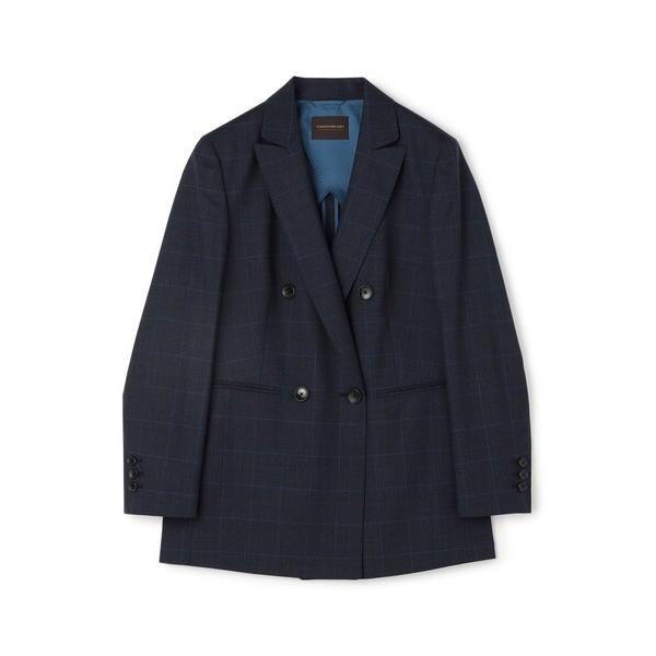 ジャケット テーラードジャケット 365 BLUE WINDOWPANE ダブルブレストジャケット ...
