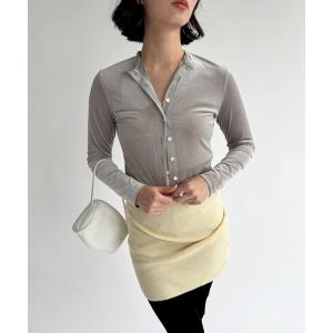 tシャツ シアーベロアカーディガン レディース