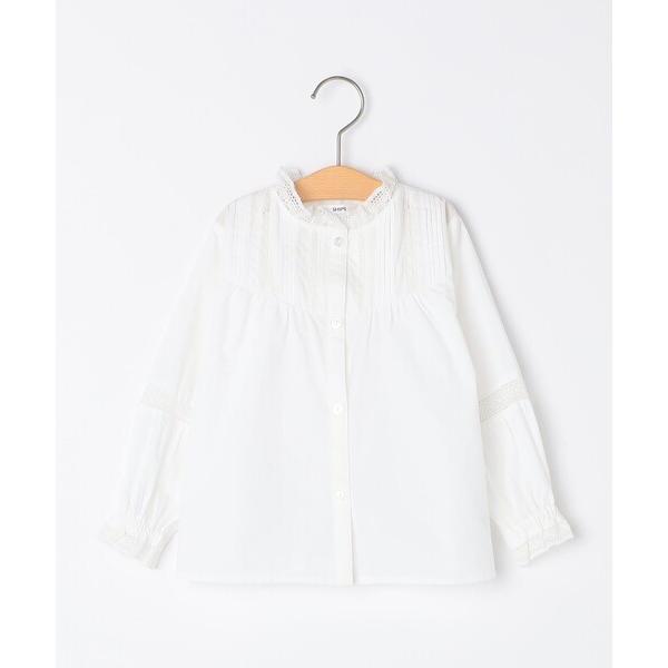 ブラウス シャツ SHIPS KIDS:80〜90cm / ピンタック レース ブラウス キッズ 子...