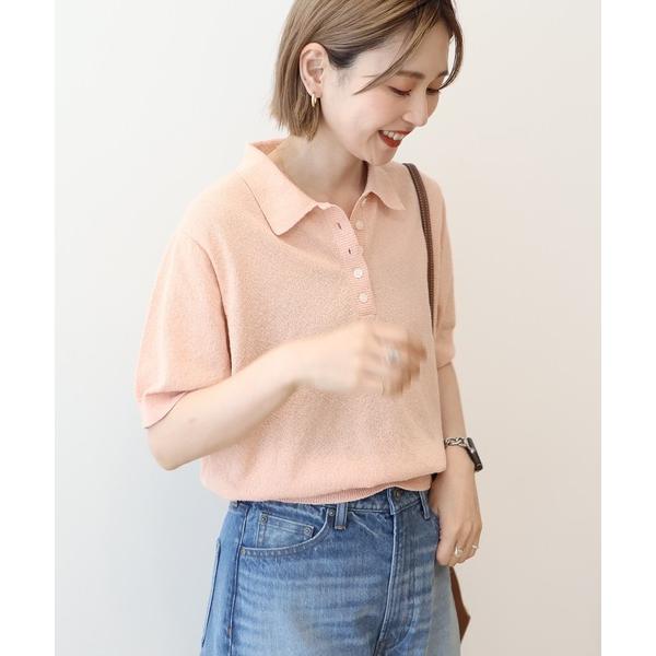 ニット セーター ブークレ半袖ニットトップス レディース