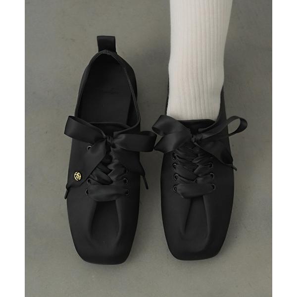 スニーカー LACE UP SNEAKERS/SATIN レディース