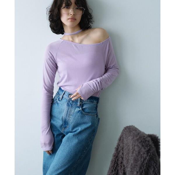 tシャツ off−shoulder jersey top レディース