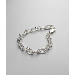 ブレスレット シルバー ミックスチェーン ダブルリンクブレスレット レディース