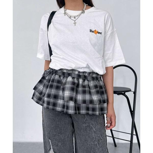 スカートアソートデザイン 腰巻き風レイヤードスカート