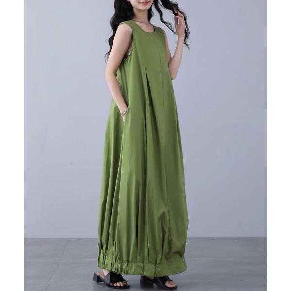 ワンピース バルーン風ノースリーブワンピース