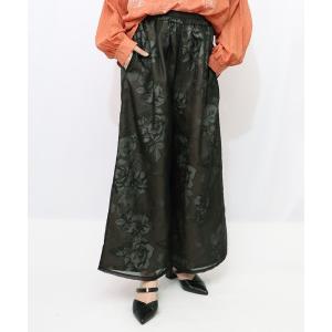 パンツ 553209：花柄ゴブラン織り風 シアー生地重ねパンツ レディース メンズ