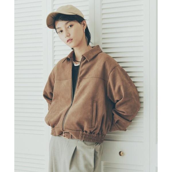ブルゾン アウター スエード調　ブルゾン レディース