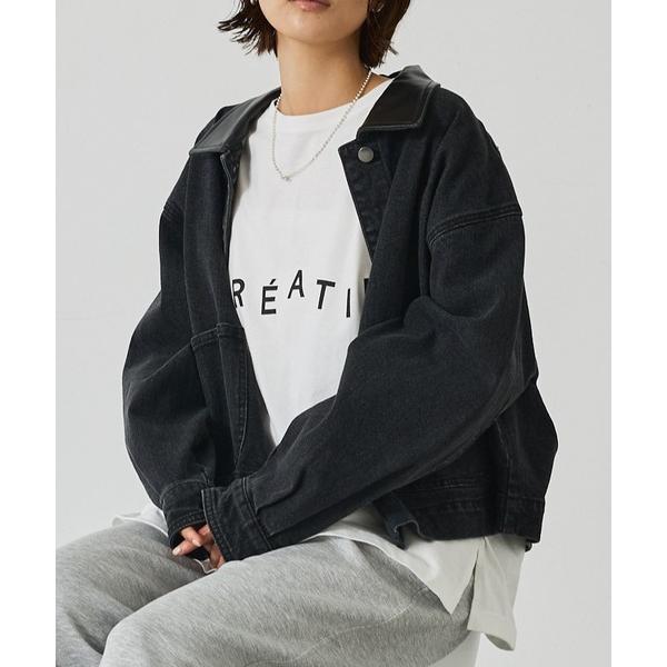 デニムジャケット gジャン デニム/カツラギショートカバーオール レディース