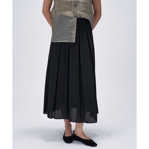スカート 「手洗い可」ワイドプリーツスカート