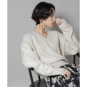 ニット セーター ウォッシャブルフォックスVネックニットプルオーバー レディース