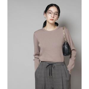 ニット セーター CICA＆UVカット加工クルーネックリブニット レディース