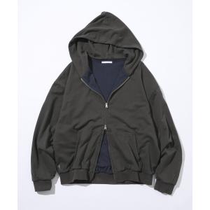 パーカー Firsthand/ファーストハンド 配色 リラックスフィット ダブルジップフーディ / ダブルフェイス ジップアップ フーディ メンズ