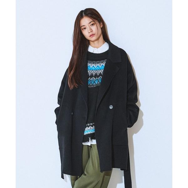 ピーコート pコート 「オンオフで着回し可能」ショートビーバーウールミドルコート/580964 レデ...