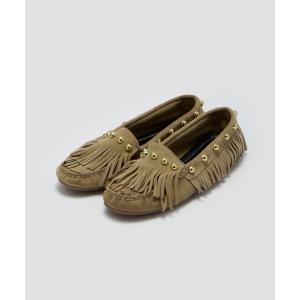 デッキシューズ モカシン SACO スタッズ モカシン 1.0cm BEIGE レディース