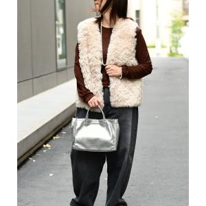 トートバッグ バッグ　レザースタッズミニトート レディース