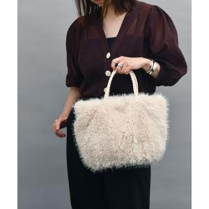 トートバッグ バッグ　フェイクカシミヤ レディース