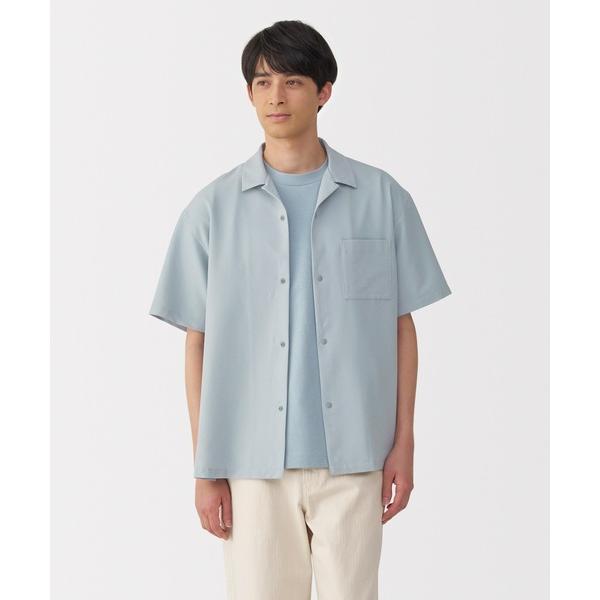 「無印良品」 半袖シャツ L ライトブルー メンズ