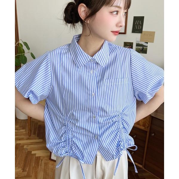 「moment+」 半袖シャツ M ブルー系その他 レディース