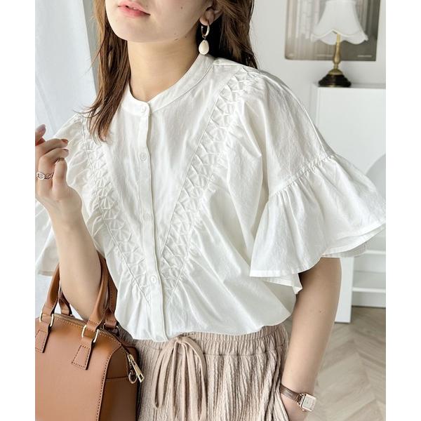 「Java」 半袖ブラウス MEDIUM オフホワイト レディース