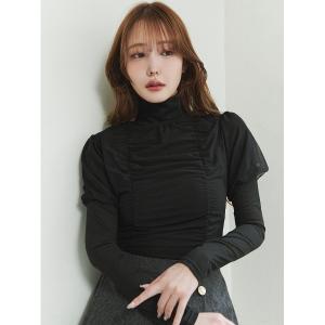 tシャツ 「木村りかこさんコラボ」シアーギャザーパフトップス＆ハイネックカットソーセット レディース