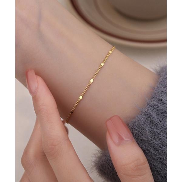 ブレスレット ドットチェーンブレスレット レディース