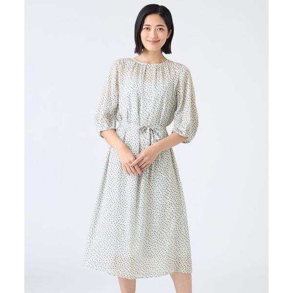 ワンピース 「ウォッシャブル」ドットクレープワンピース