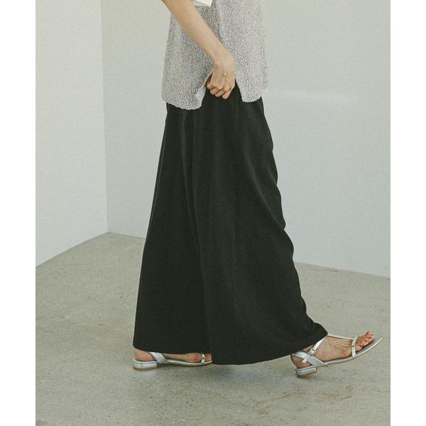 パンツ シルクライクサス付きワイドパンツ/575215 レディース