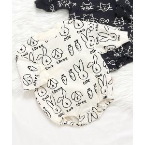 ベビー服 ロンパース FUN!FAN!ANIMAL　総柄ボディオール