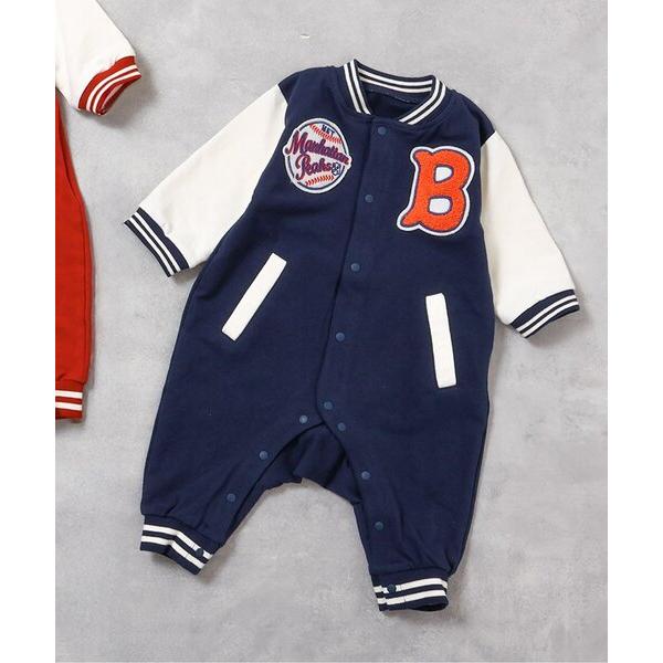 ベビー服 ロンパース スタジャン風カバーオール