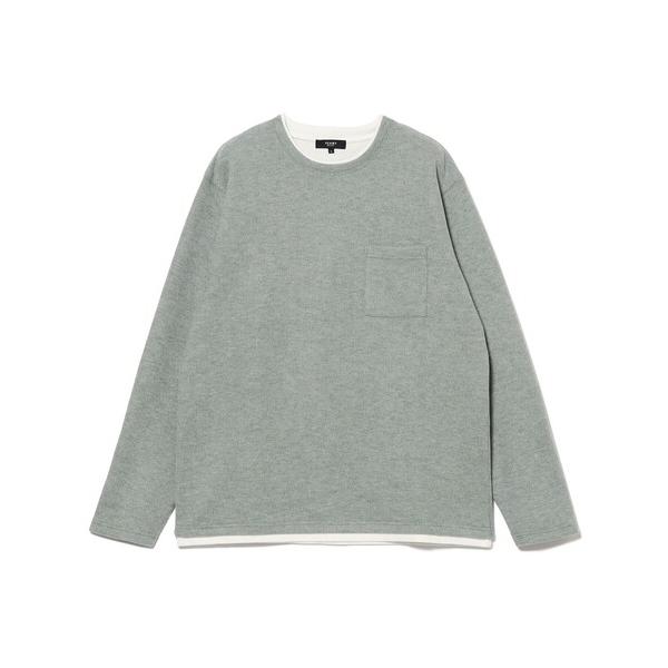 tシャツ 起毛 フェイクレイヤー クルーネック カットソー「ユニセックス」 メンズ レディース