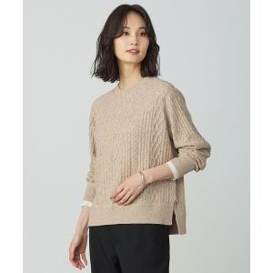 ニット セーター NEP クルーネック ケーブルニット レディース